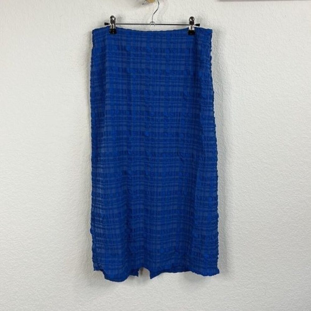 Cult Gaia Caspara Popcorn Midi Slit Skirt Persian Blue - Picture 2 of 11